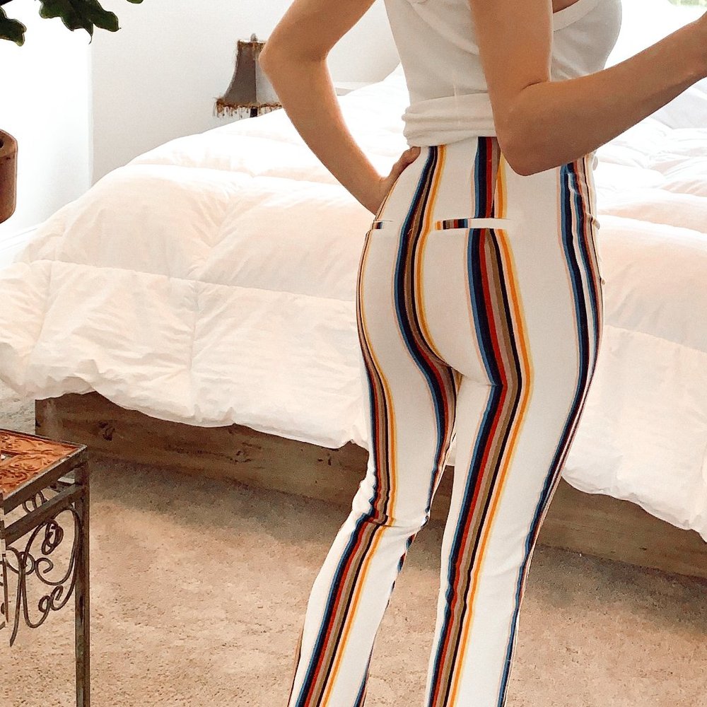 Free People Rainbow Striped Pants